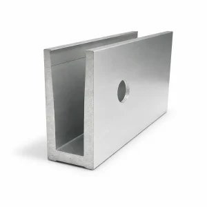 Perfil U a canto forjado para barandilla de cristal estilo minimalista. Sistema Infinity Glass Rail