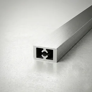 Perfil barrote macizo 40x20 mm aluminio anodizado plata para barandilla