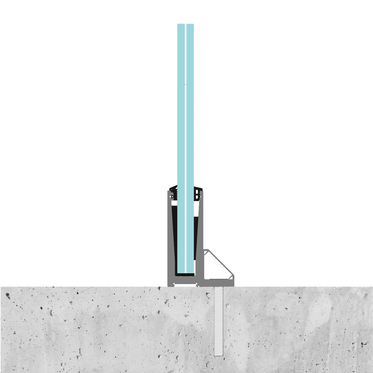 Barandilla de cristal instalación A suelo con solape