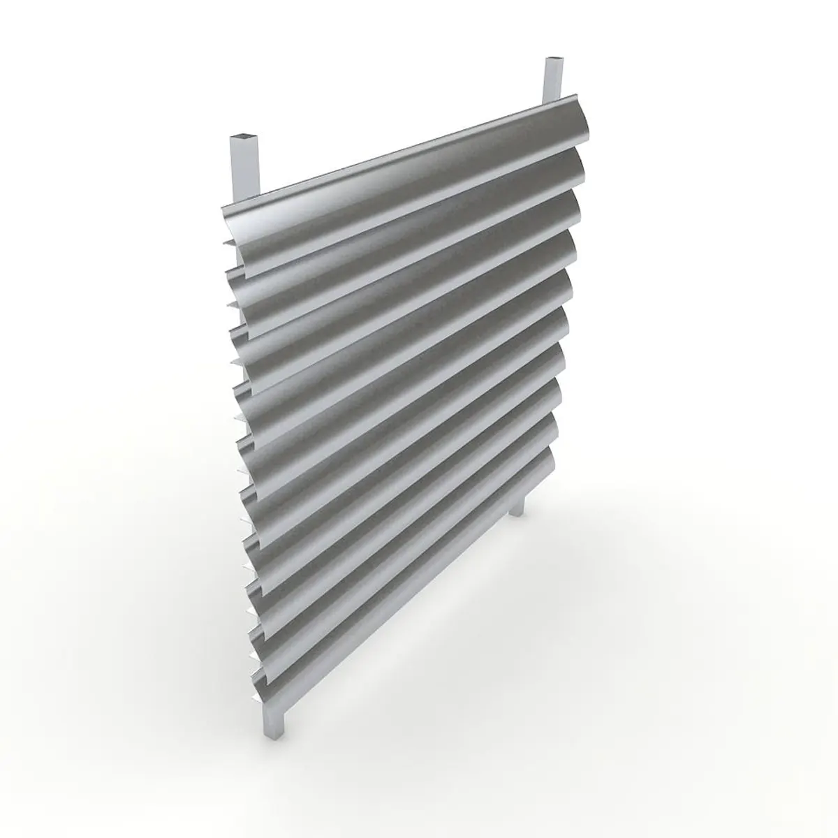 Montaje celosía de aluminio con lamas sobre montantes