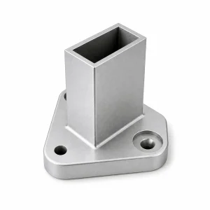 Pie regulable 40x20 mm para barandilla de aluminio acabado anodizado plata