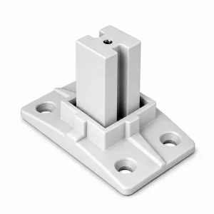 Soporte pie 30x30 mm acabado color blanco para barandilla