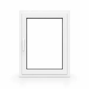 Ventana oscilobatiente de aluminio de 1 hoja con rotura de puente térmico acabado color blanco mate