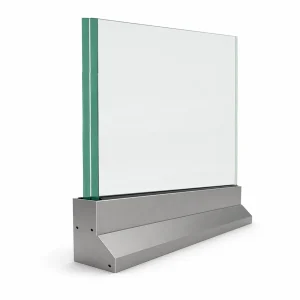 Kit barandilla de cristal con anclaje desplazado Infinity Glass Rail para instalación cerca del borde del forjado